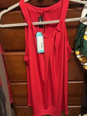 Tommy Bahama Red Pleated Racerback Tank Top